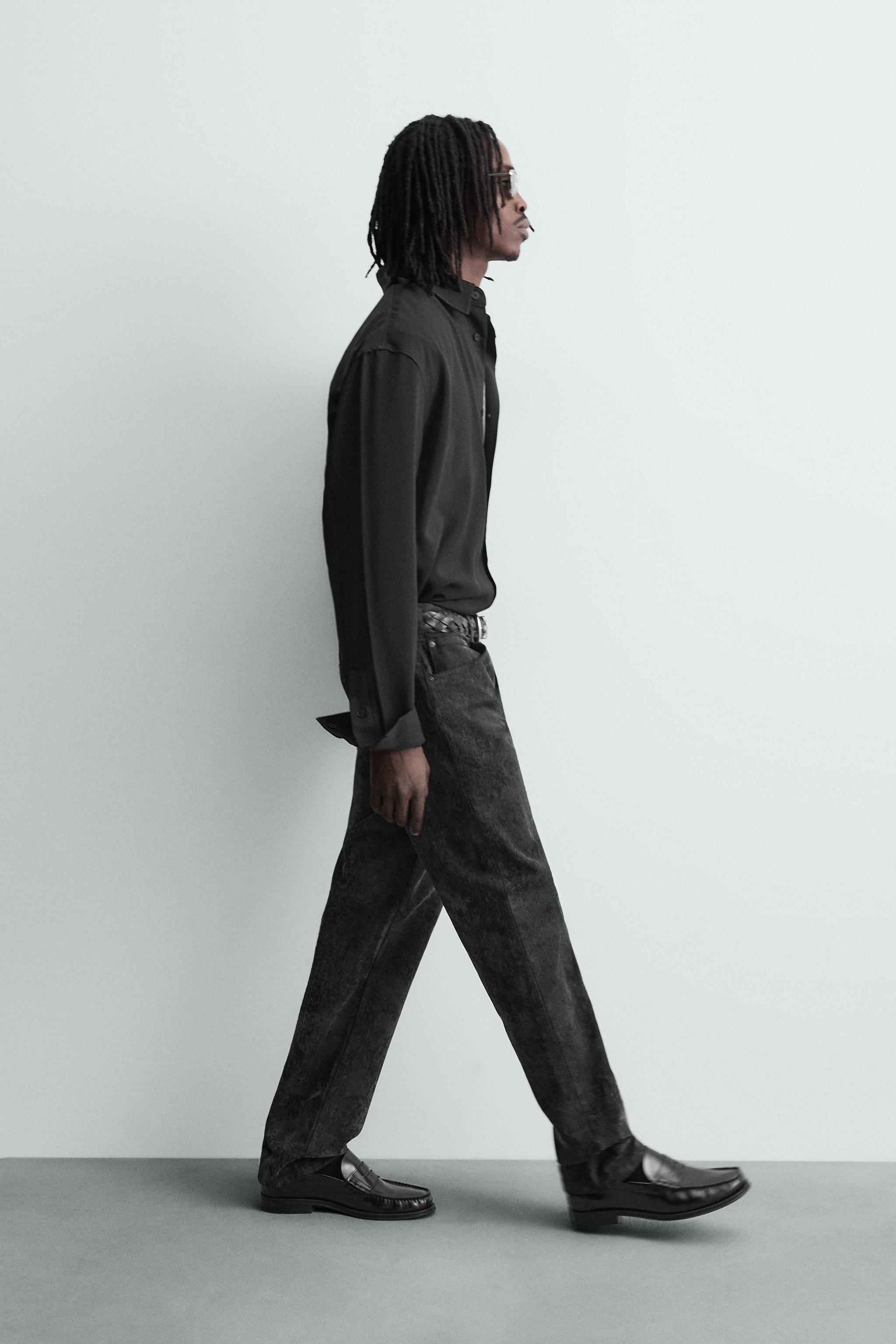 ABSTRACT JACQUARD STRAIGHT FIT JEANS